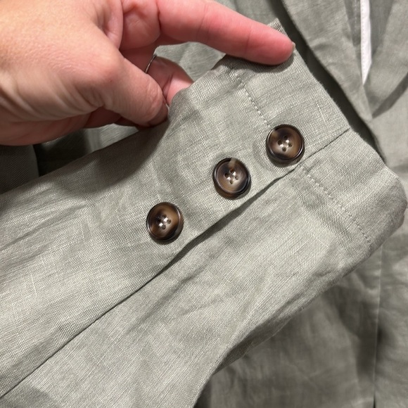 Anthropologie Dolan 100% linen babydoll sage green blazer size M - Picture 7 of 10